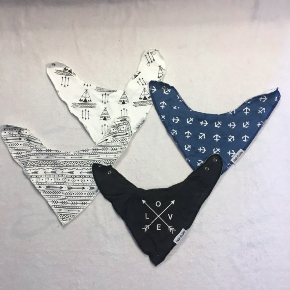 Dodo Babies Bandana Bibs Kids OS Multi New 4-Pack Anchor Tribal Love Arrows